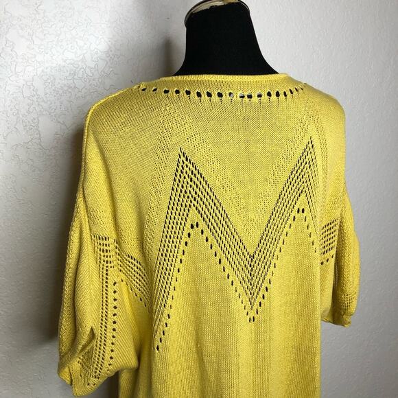 Hatch Alison gold yellow mixed knit midi sweater dress size 1 or Small - Picture 13 of 16